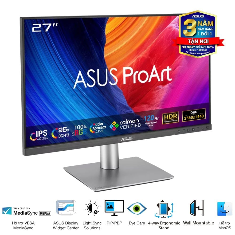Màn hình ASUS ProArt PA278QGV 27" IPS 2K 120Hz chuyên đồ họa