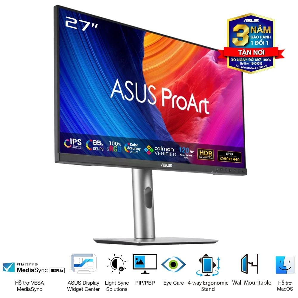 Màn hình ASUS ProArt PA278QGV 27" IPS 2K 120Hz chuyên đồ họa