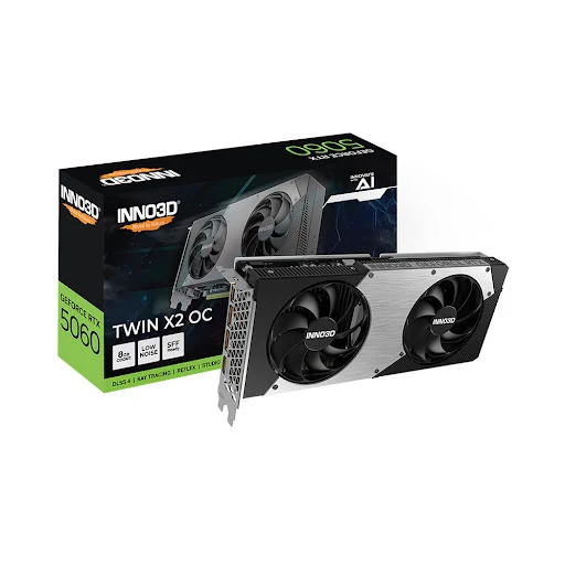 Card màn hình INNO3D GEFORCE RTX 5060 TWIN X2 OC 8GB GDDR7 (N50602-08D7X-195070N)