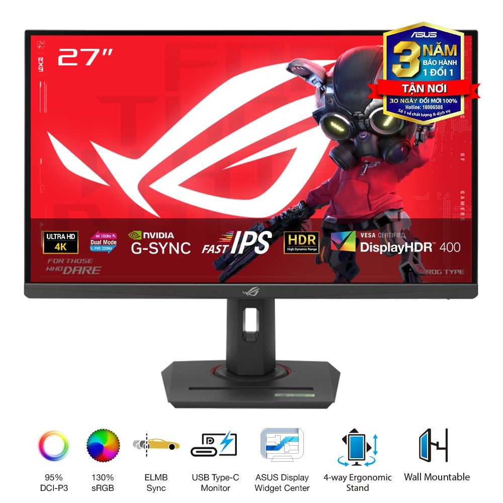 Màn hình Asus ROG Strix XG27UCG 27" Fast IPS 4K 160Hz-FHD 320Hz chuyên game
