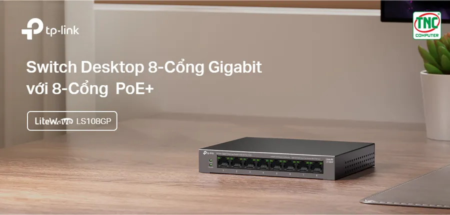 Switch PoE+ TP-Link LS108GP (8 port/ 10/100/1000 Mbps)