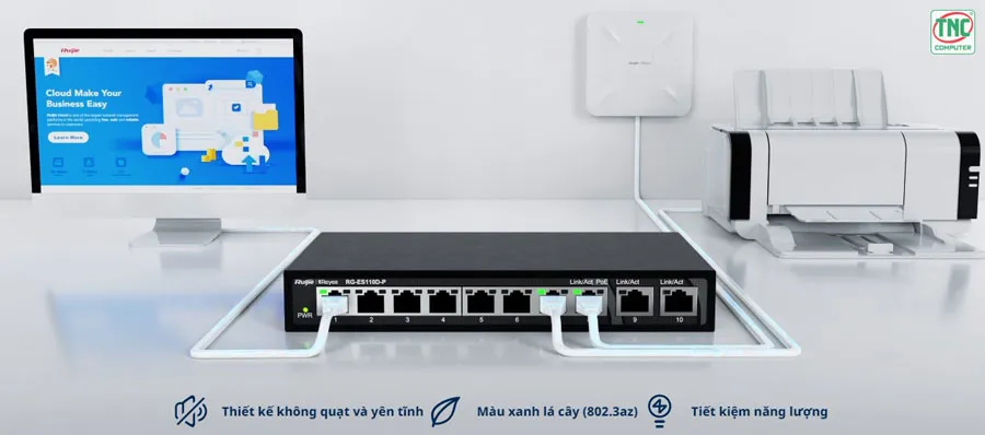 Switch Ruijie RG-ES108GD (8 port/ 10/100/1000 Mbps / Unmanaged)