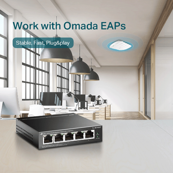 Switch PoE TP-Link TL-SG1005P (5 port/ 10/100/1000 Mbps)