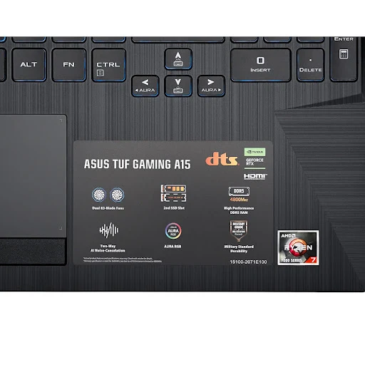 Laptop Asus TUF Gaming A15 FA506NCG-HN184W (Ryzen 7 7445HS/ GeForce RTX™ 3050/ 16GB/ 512GB/ Win 11 Home)