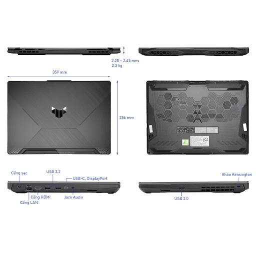 Laptop Asus TUF Gaming A15 FA506NCG-HN184W (Ryzen 7 7445HS/ GeForce RTX™ 3050/ 16GB/ 512GB/ Win 11 Home)