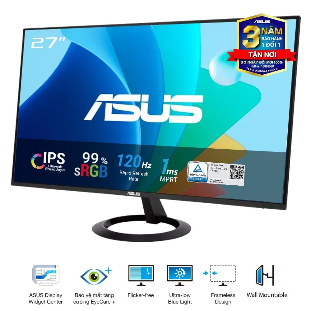Màn hình ASUS VZ279HG 27" IPS 120Hz viền mỏng