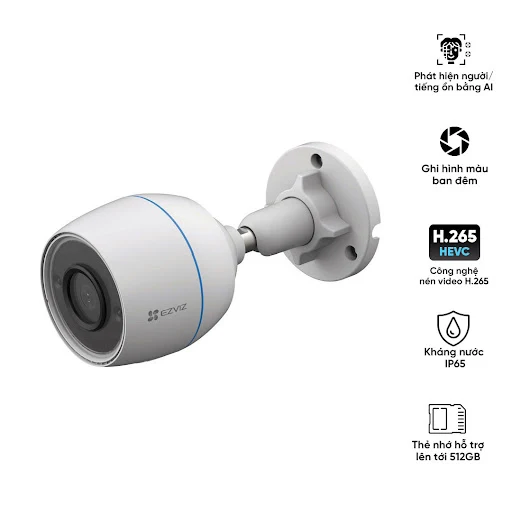 Camera WIFI ngoài trời EZVIZ CS-H3C Color 1080p (AI, 2MP FHD, LAN)