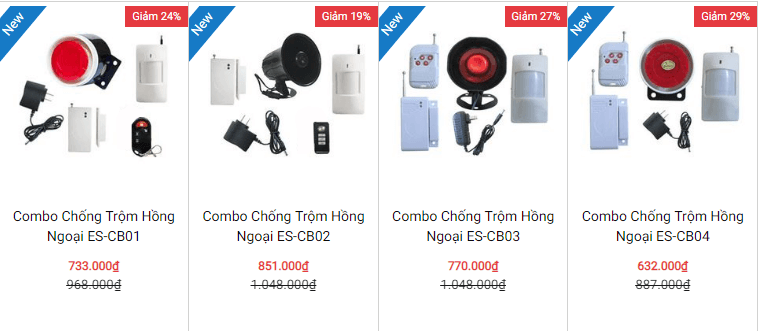 Bộ combo báo trộm hồng ngoại ES chất lượng, giá thành tầm trung