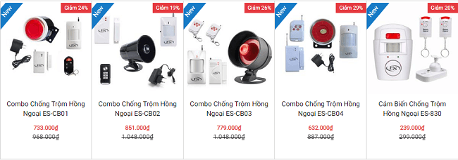 Một số mẫy báo trộm hồng ngoại ES đang được chiết khấu cao tại E-Smart Home