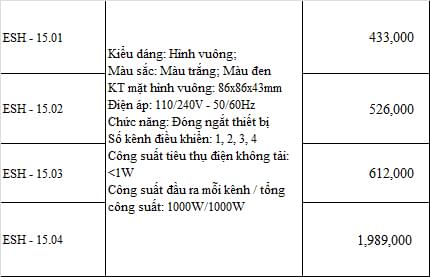 Công tắc cảm ứng chạm ES-15