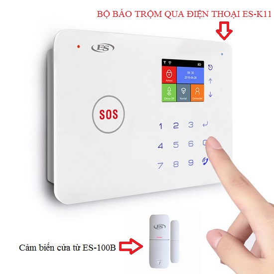 Cảm biến cửa từ ES-100B, phụ kiện không thể thiếu của hệ thống báo trộm qua Điện thoại thông minh