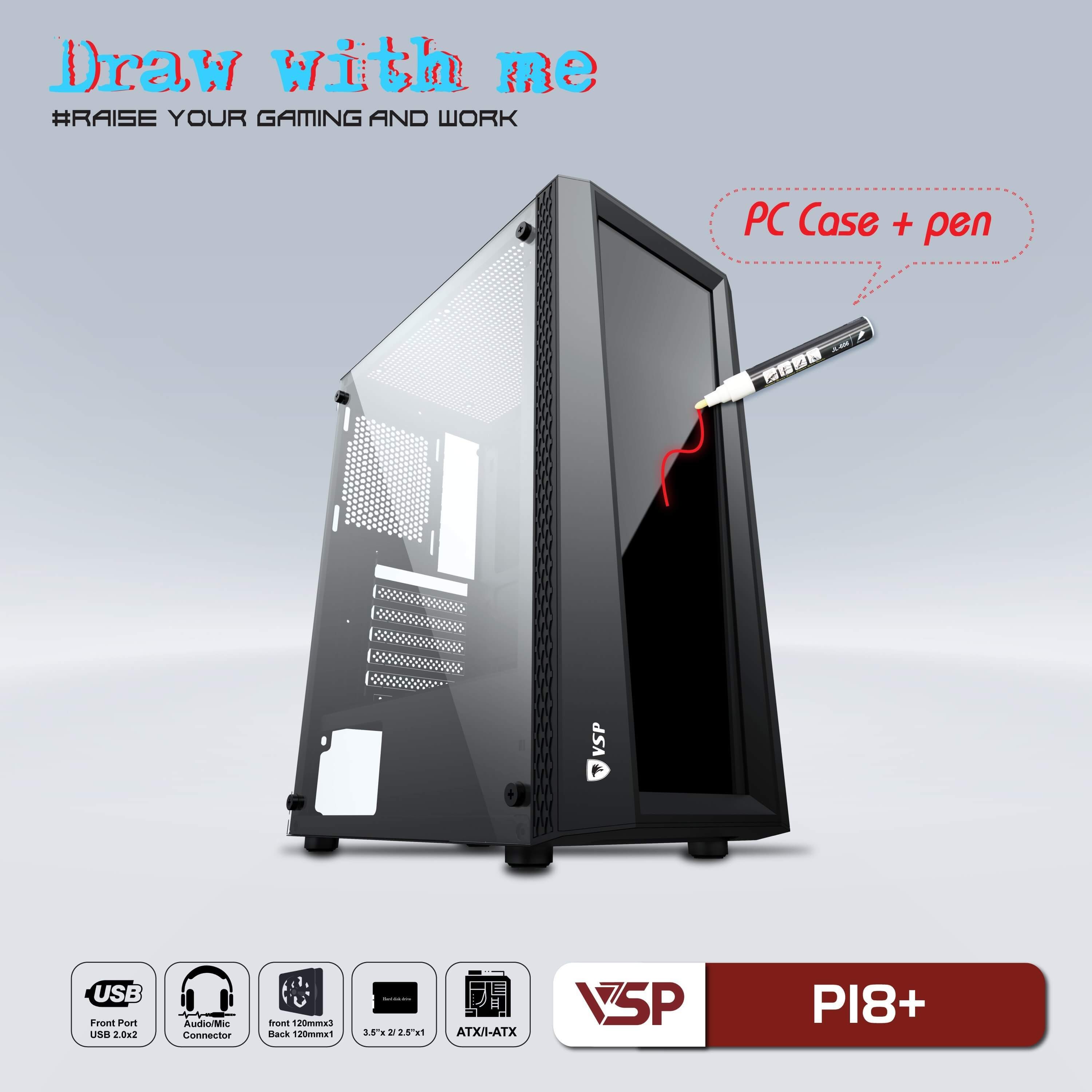 Case VSP P18+ Kèm Bút Vẽ (Mid Tower)