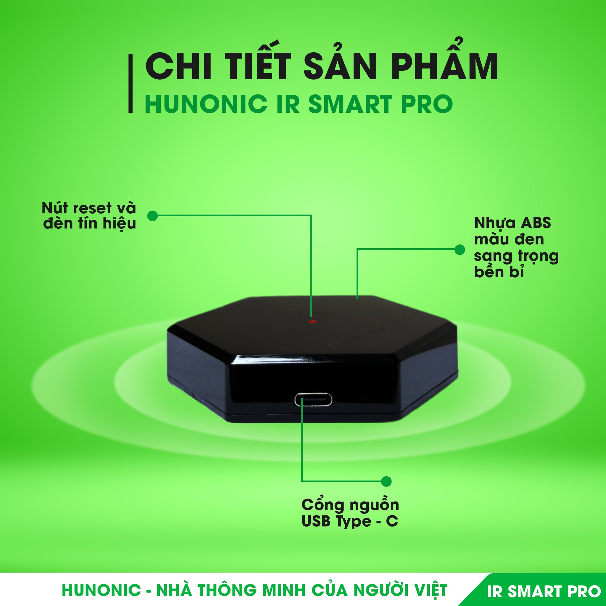 Bộ điều khiển Tivi, Điều Hoà qua điện thoại Hunonic IR Smart Pro
