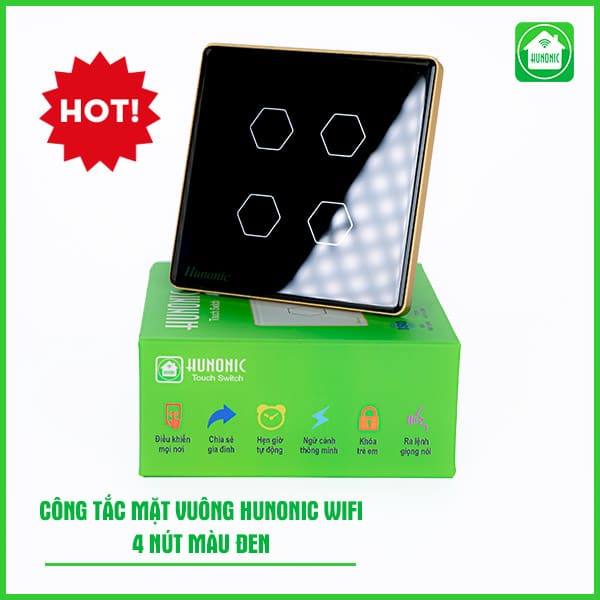 Công Tắc Hunonic Wifi Mặt Vuông