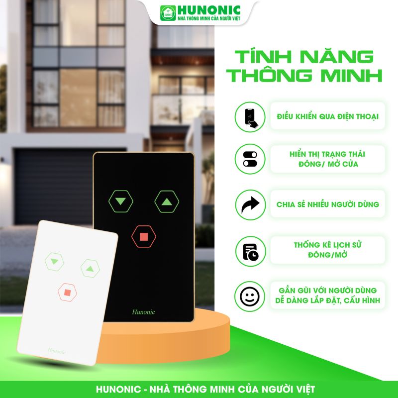 Công Tắc Cửa Cuốn Wifi Hunonic Door S – Phiên Bản Mới 2024