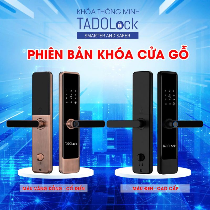 KHÓA THÔNG MINH TADOLock Cửa gỗ (Đen cao cấp)