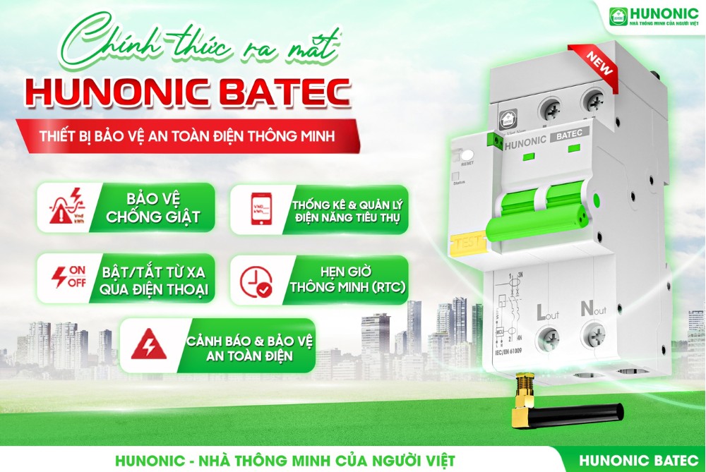 Thiết Bị Bảo Vệ An Toàn Điện Thông Minh HUNONIC BATEC