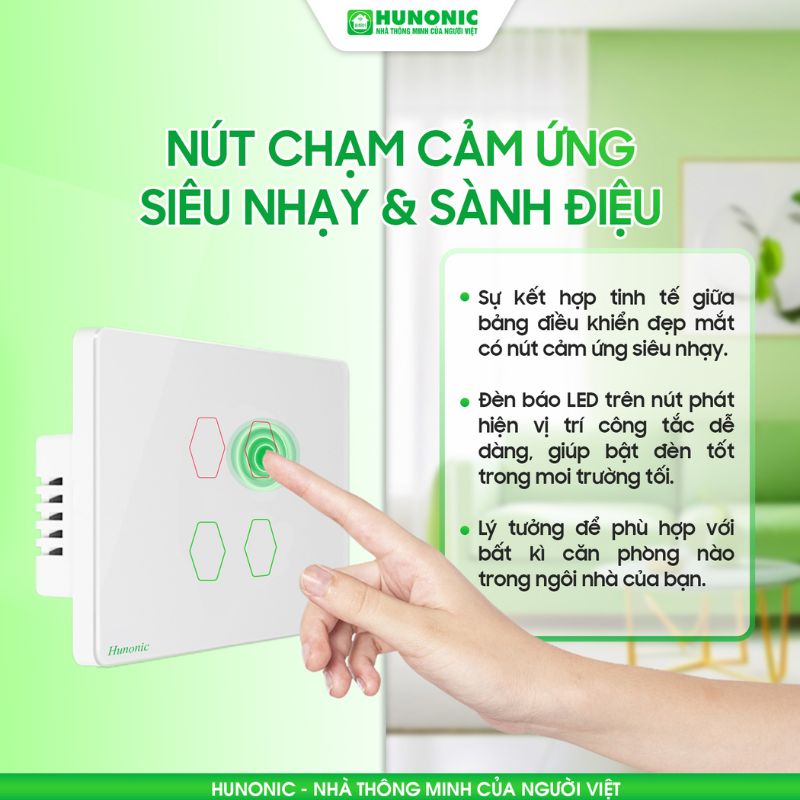 Công tắc cảm ứng Wifi Hunonic Datic