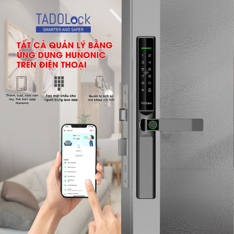 KHÓA THÔNG MINH TADOLock Cửa gỗ (Đen cao cấp)