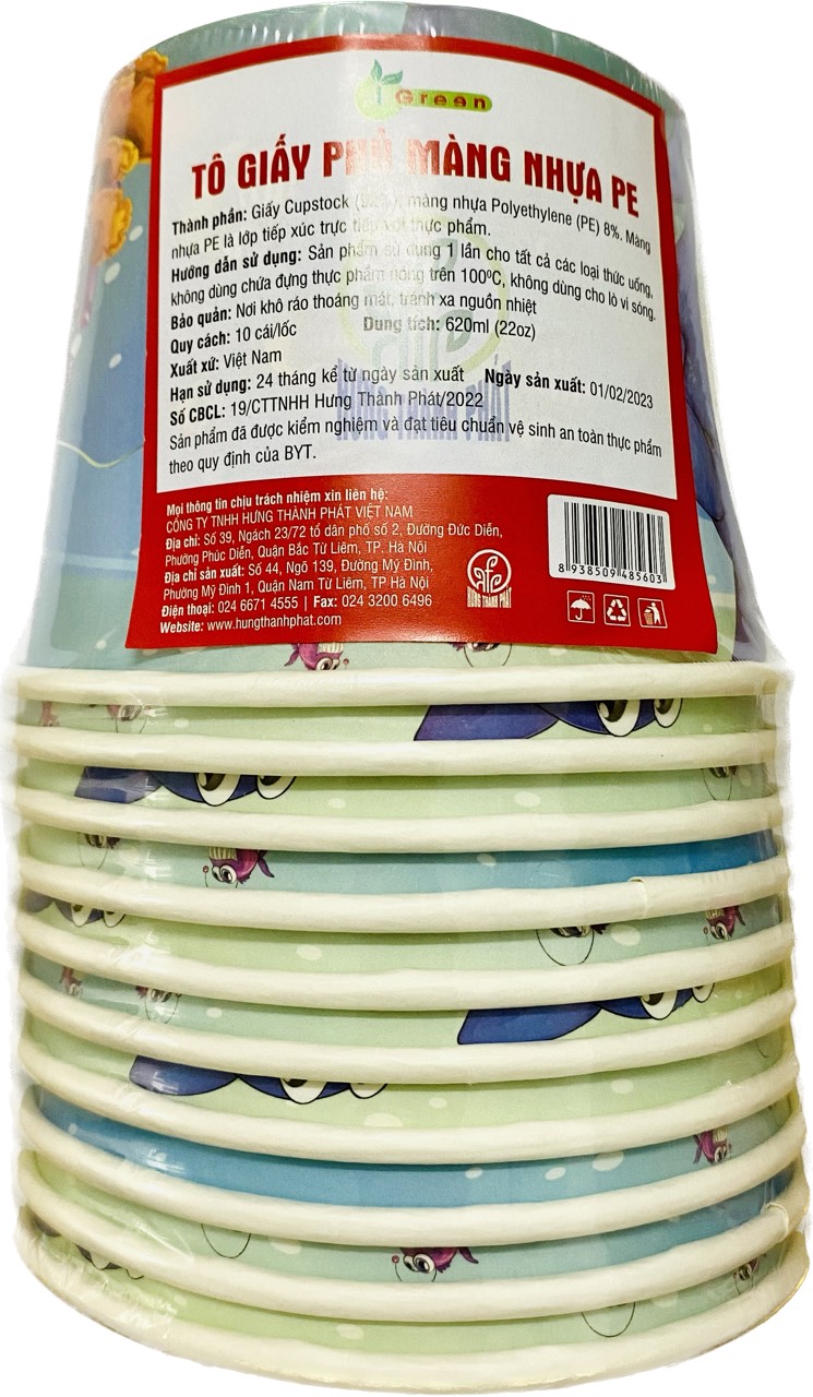 TÔ GIẤY MÀU 22OZ