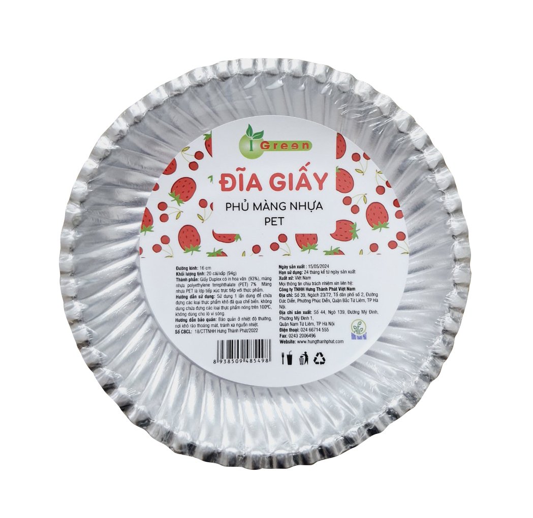 ĐĨA GIẤY BẠC PET 16CM (XẤP 20 CÁI)