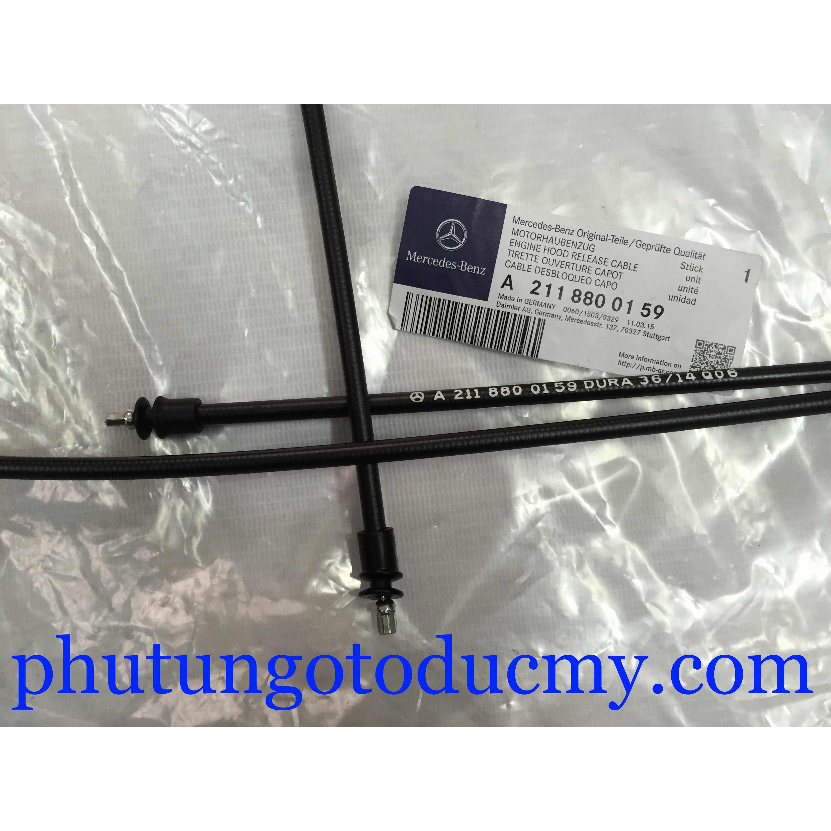 Dây cáp dật nắp capo Mercedes E200, E240, E280 W211 - A2118800159