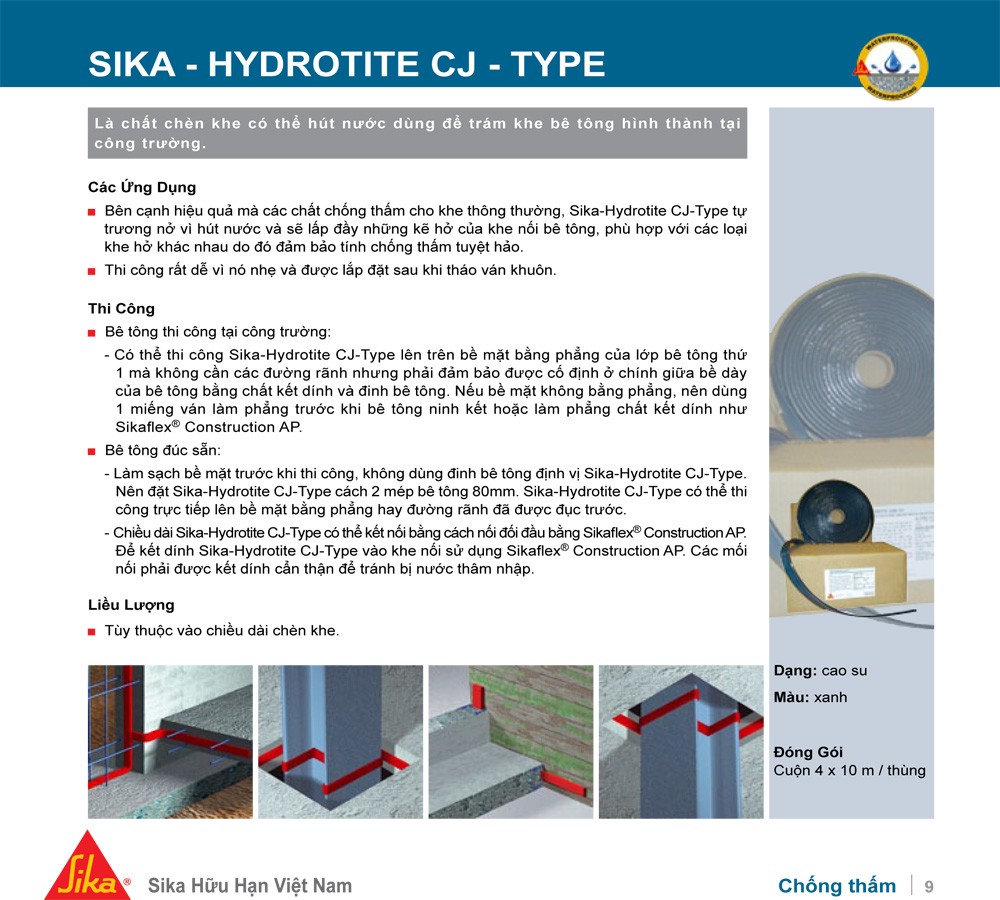 Băng trương nở Sika Hydrotite CJ