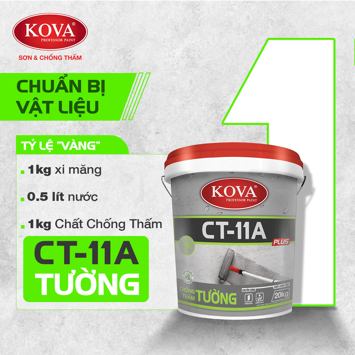 CHỐNG THẤM TƯỜNG NHÀ HIỆU QUẢ VỚI SẢN PHẨM KOVA CT11A TƯỜNG