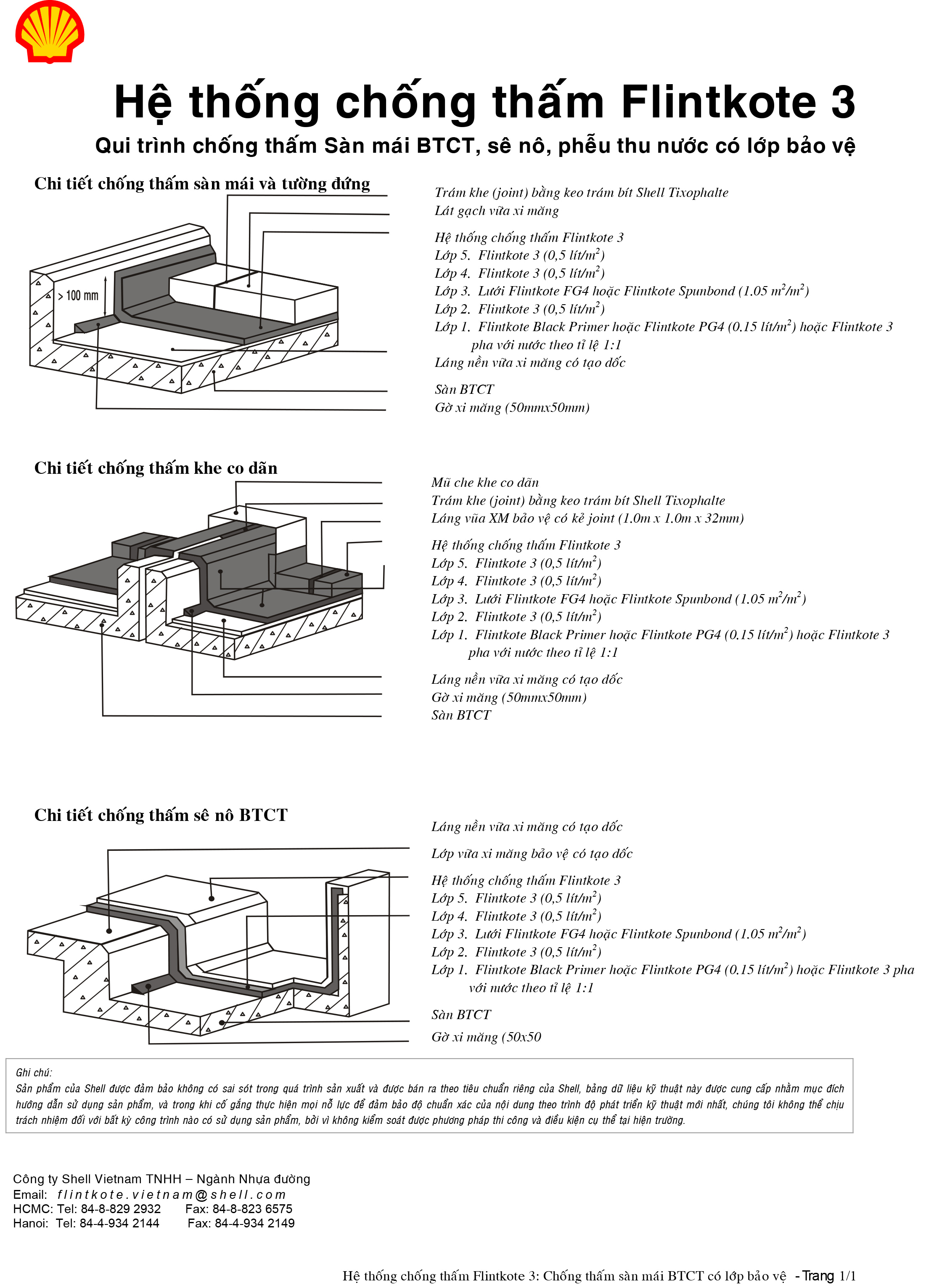 Chống thấm flinkote no3 sử dụng cho sàn mái