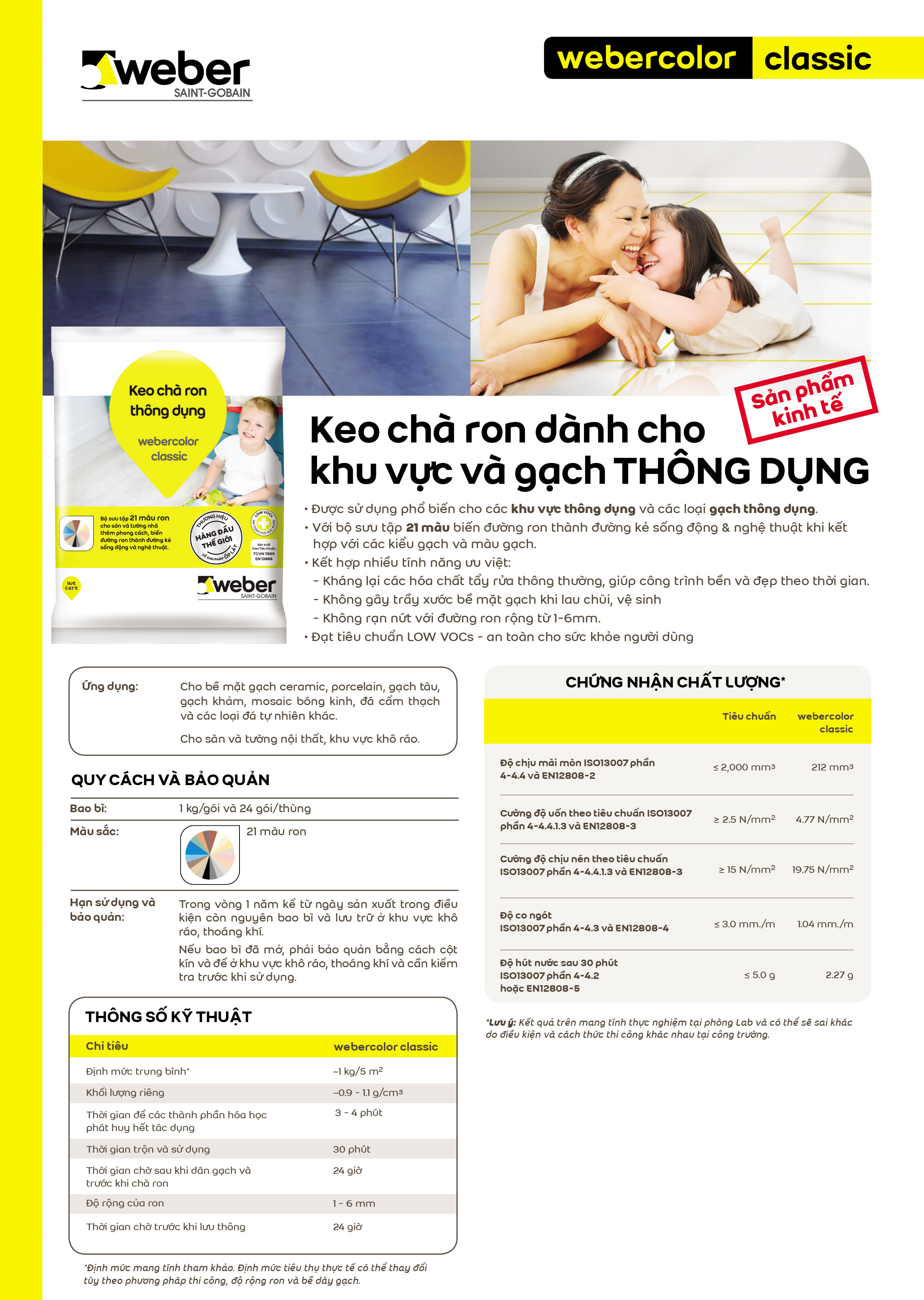 Hướng dẫn thi công keo chà ron Webercolor classic