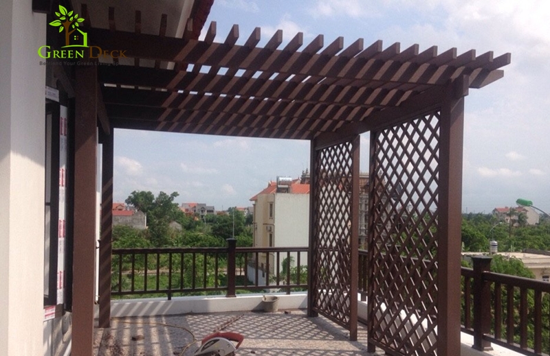 Trụ cột giàn hoa gỗ nhựa