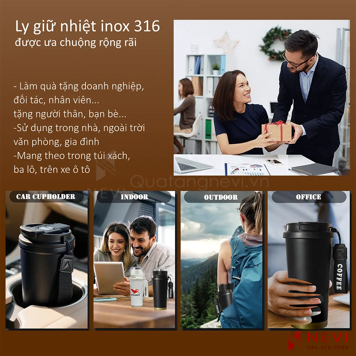 bình giữ nhiệt 500ml màu đen được sử dụng rộng rãi trong cuộc sống hàng ngày