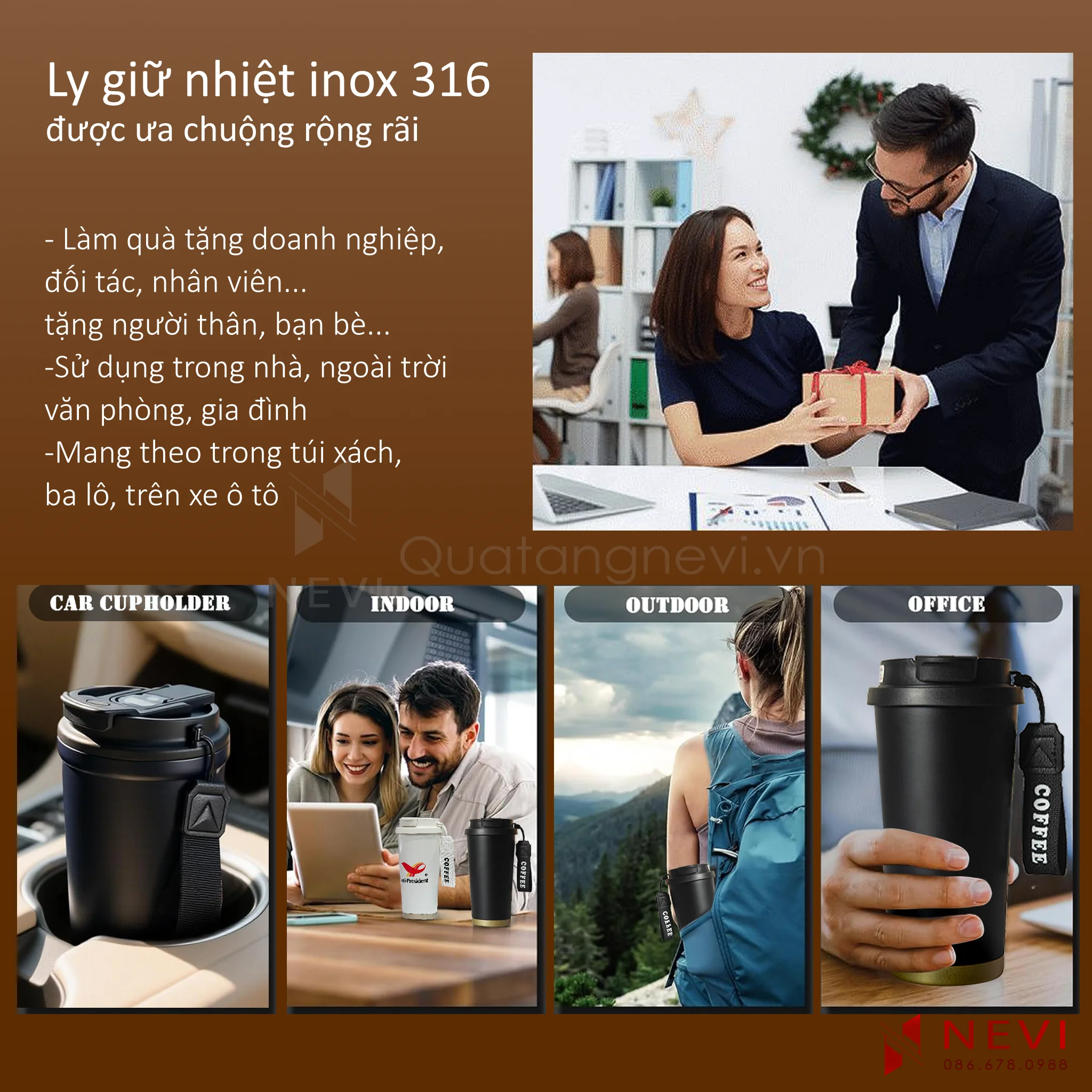 bình giữ nhiệt 500ml màu đen được sử dụng rộng rãi trong cuộc sống hàng ngày
