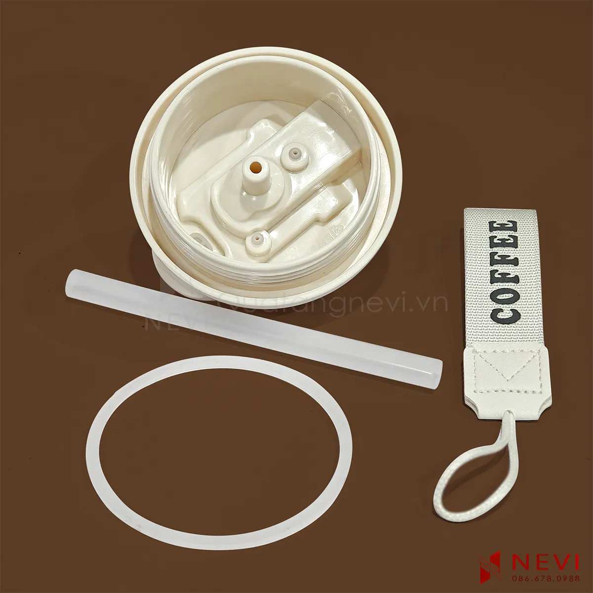 bình giữ nhiệt inox 316 có zoăng nắp, ống hút và quai xách có thể tháo rời