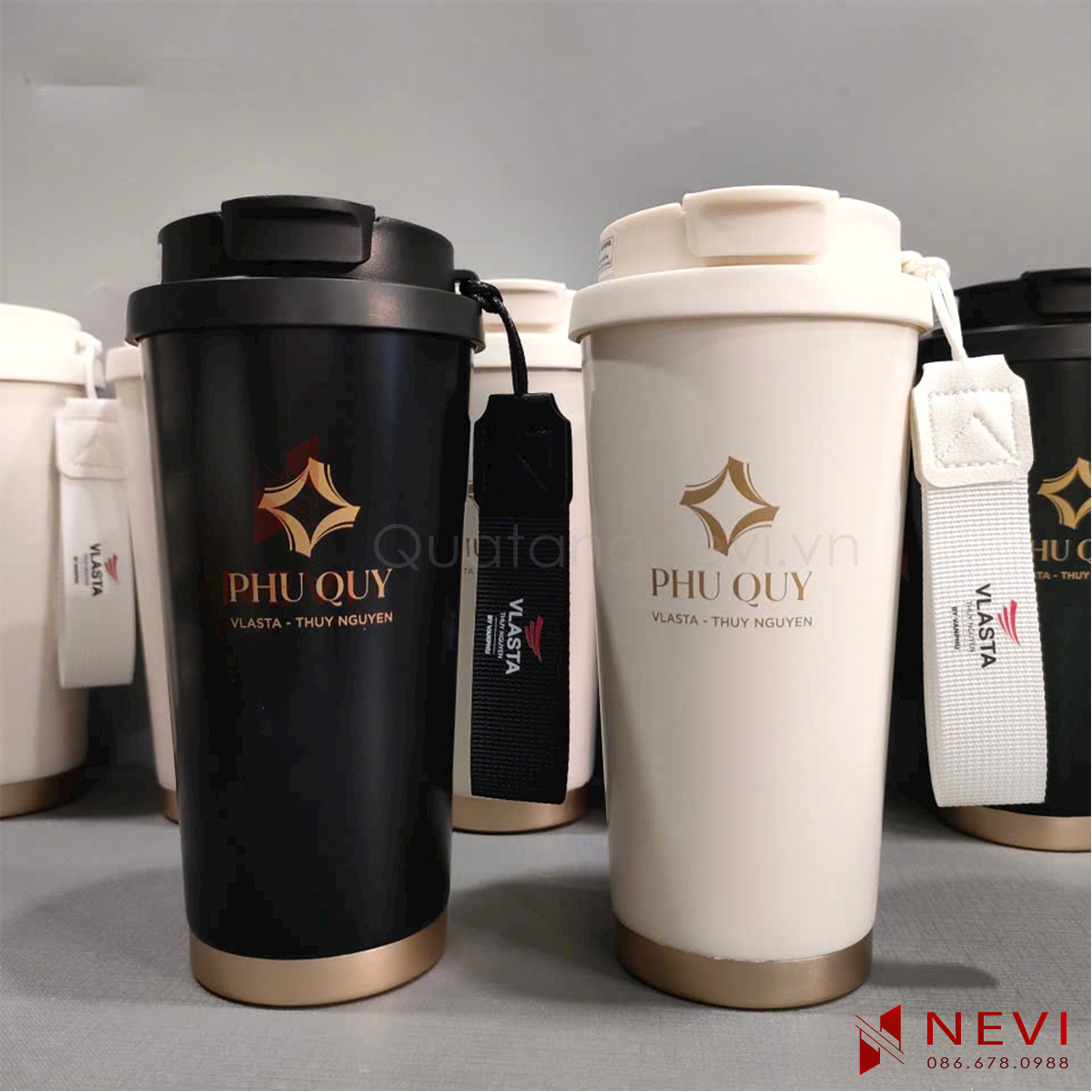 cốc giữ nhiệt 530ml trắng đen