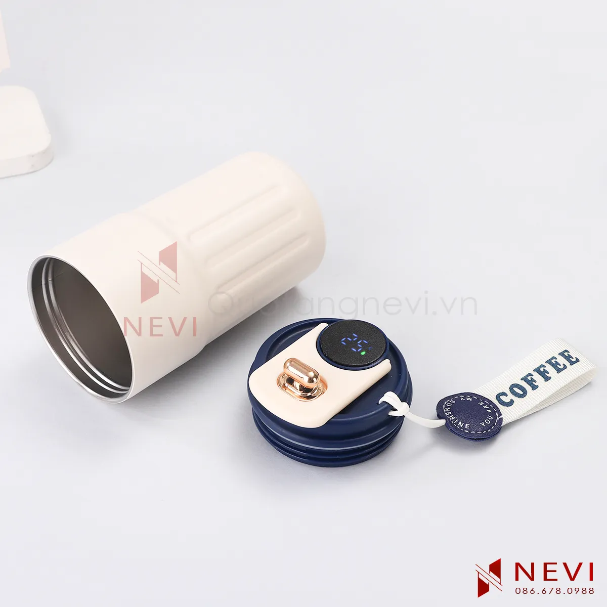cốc giữ nhiệt có nhiệt độ in logo tại quà tặng nevi