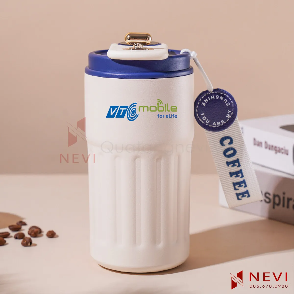 Cốc giữ nhiệt hiển thị nhiệt độ in logo tại nevi