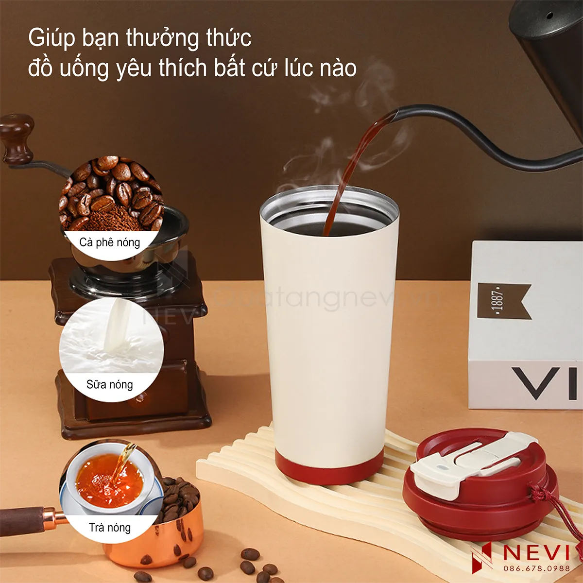 cốc giữ nhiệt inox 316 đựng được nhiều loại đồ uống nóng, lạnh khác nhau