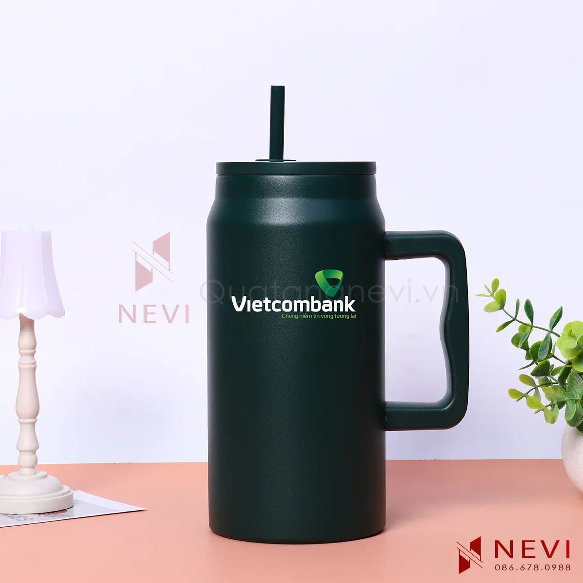 cốc giữ nhiệt màu xanh lá đậm mẫu mới