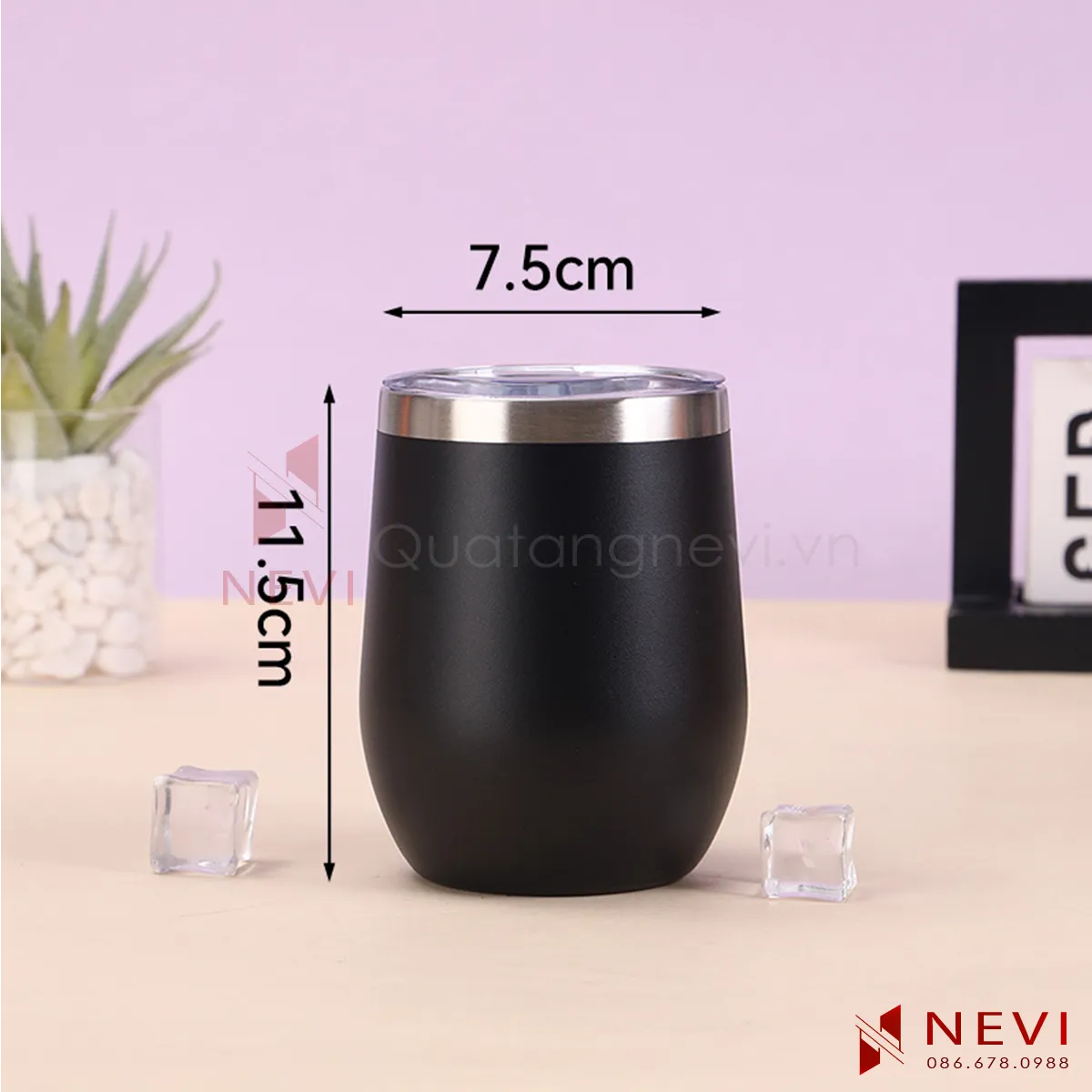 cốc giữ nhiệt mini màu đen