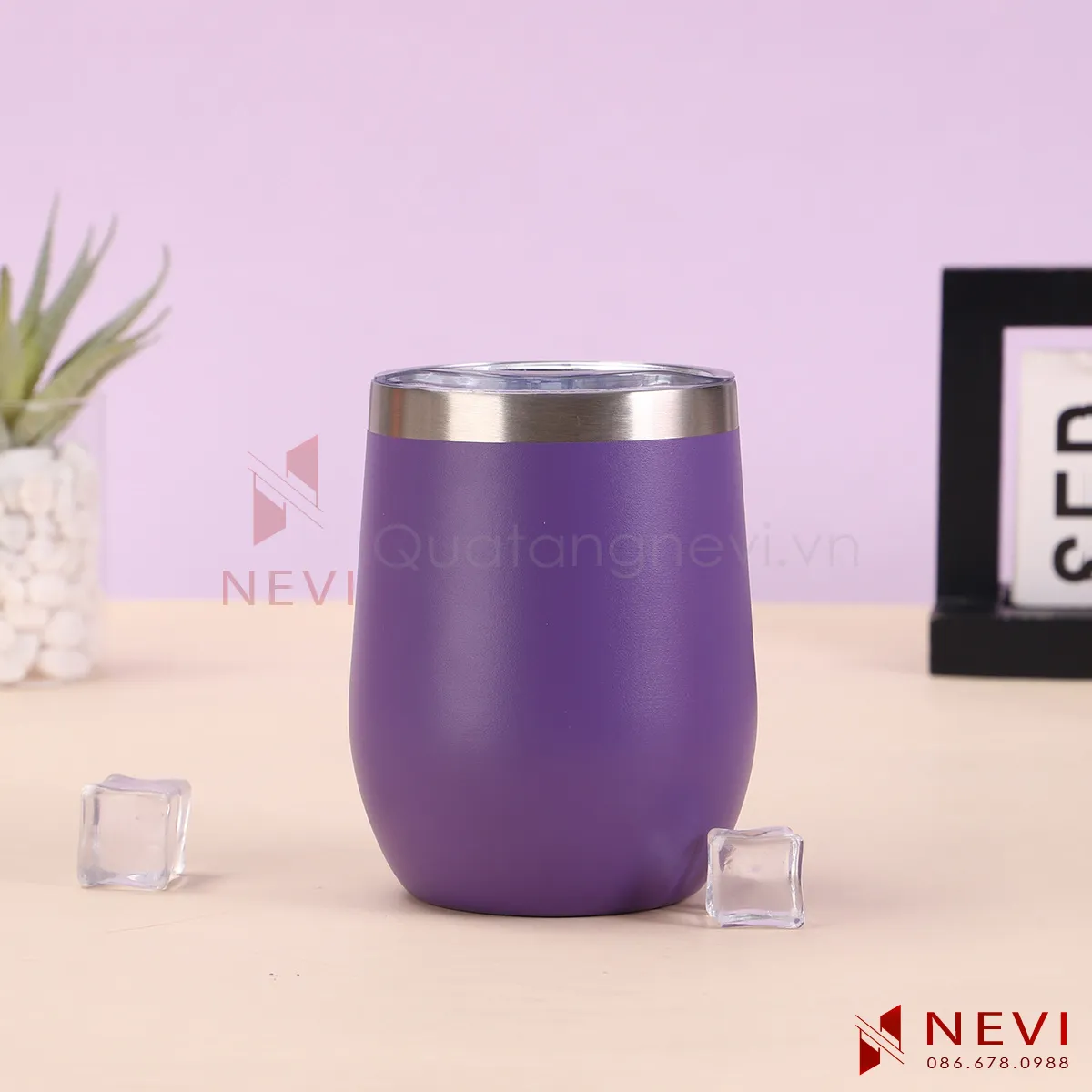 cốc giữ nhiệt mini màu tím