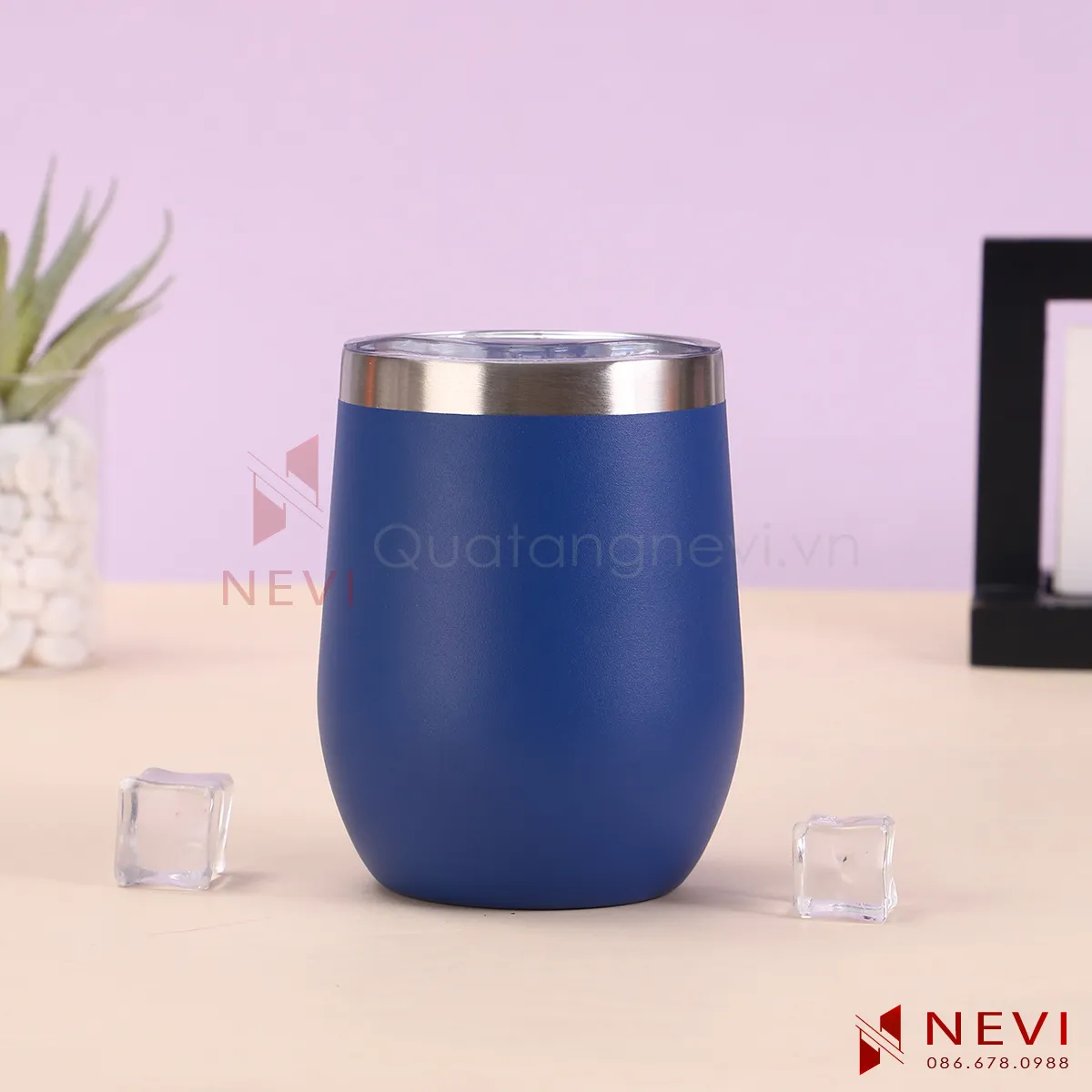 cốc giữ nhiệt mini màu xanh dương