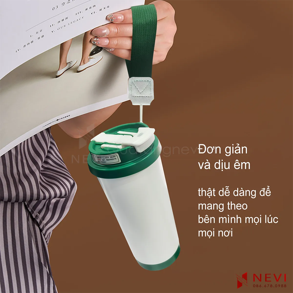 ly giữ nhiệt inox 315 có quai xách rất tiện lợi trong sử dụng hàng ngày