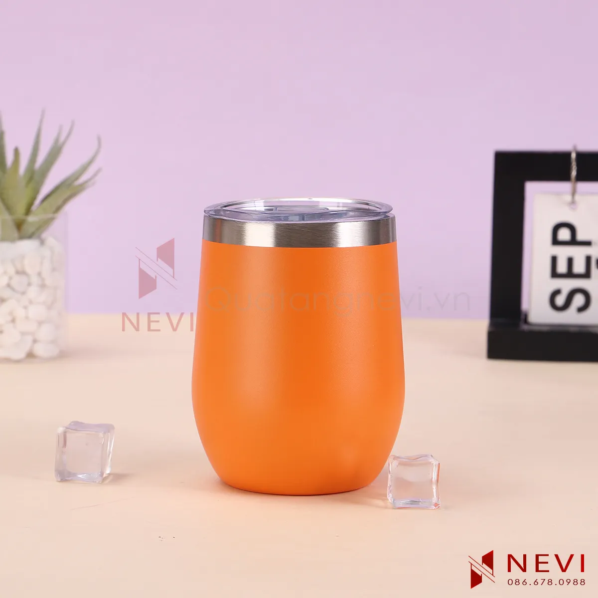 cốc giữ nhiệt mini màu cam