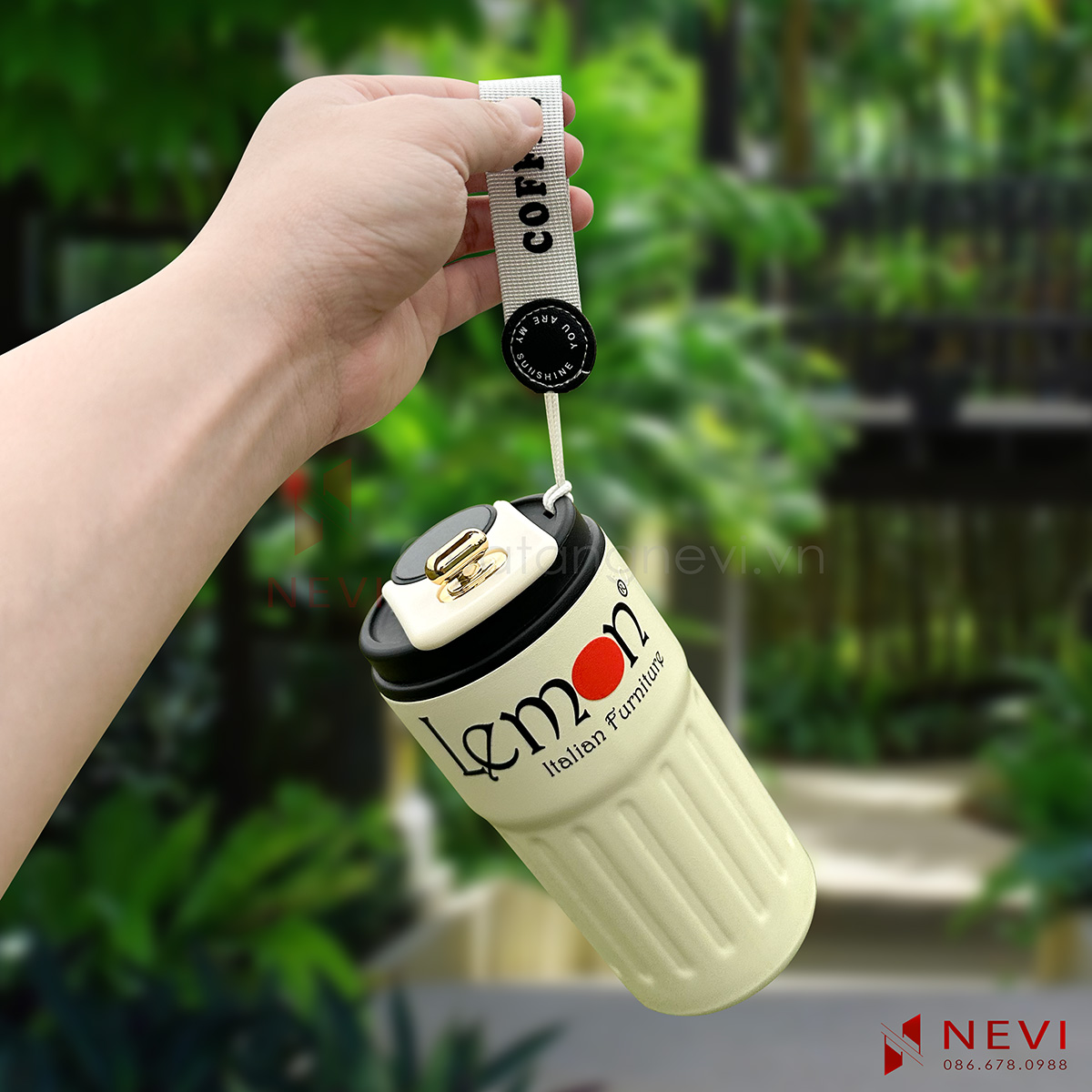 mẫu ly giữ nhiệt inox 316 hiển thị nhiệt độ in logo tại nevi