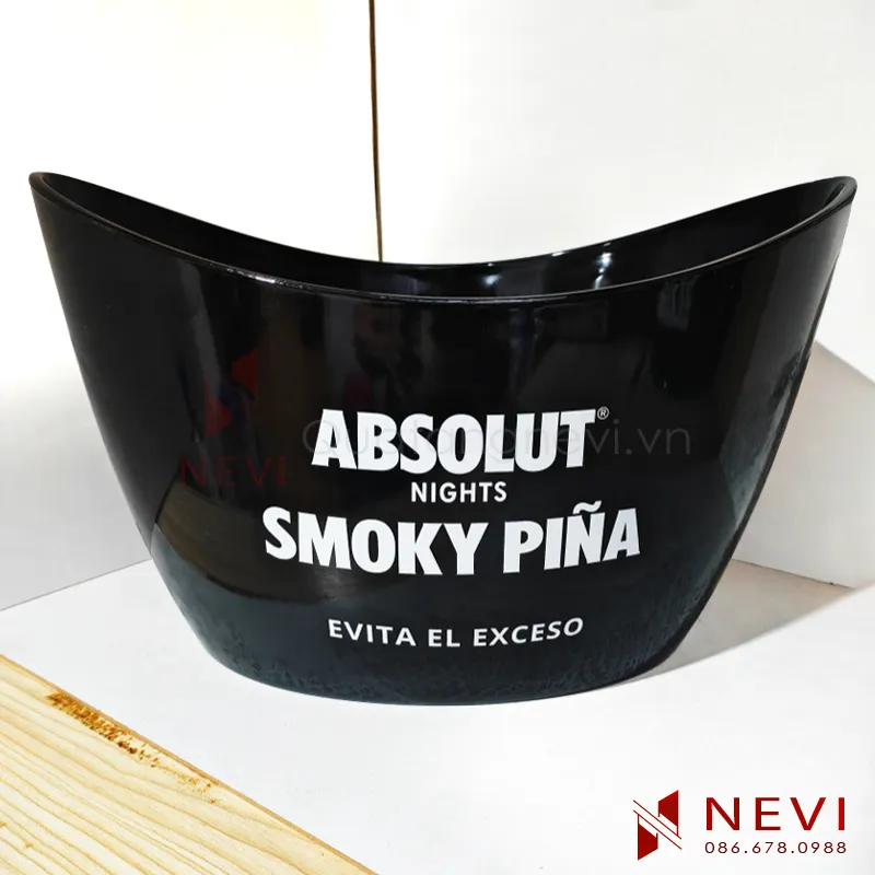 mẫu xô đá nhựa lớn in logo