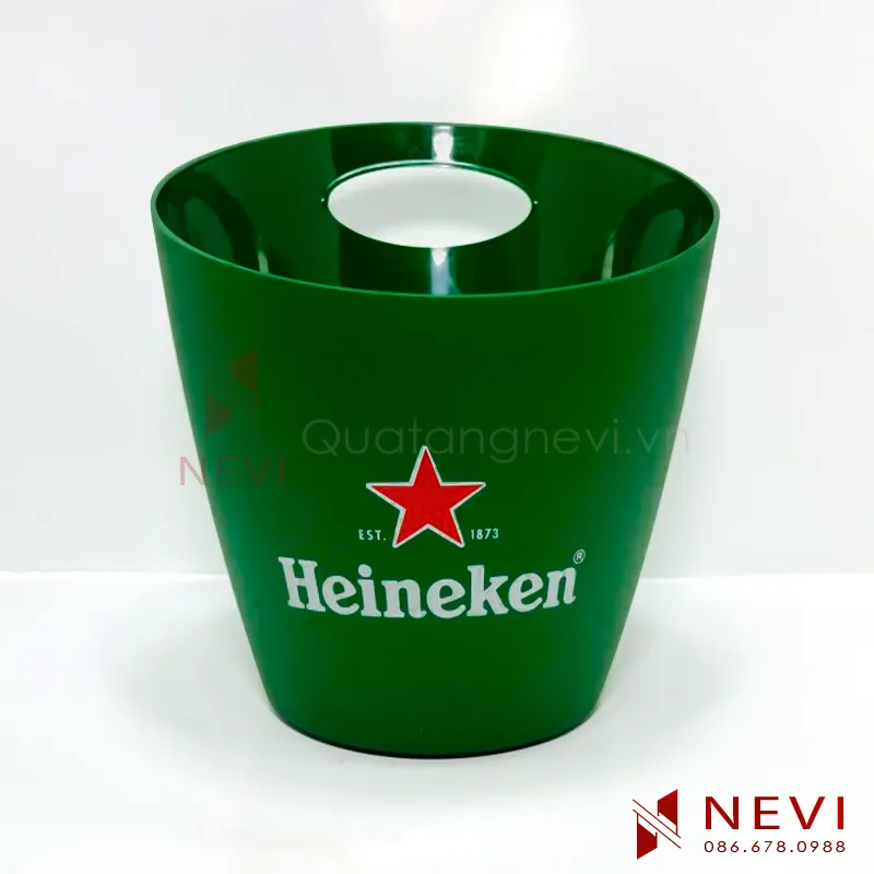 Xô đá nhựa heineken có quai xách