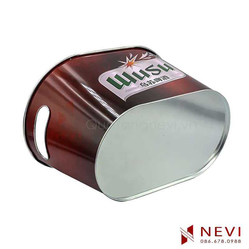 xô đá kim loại in logo