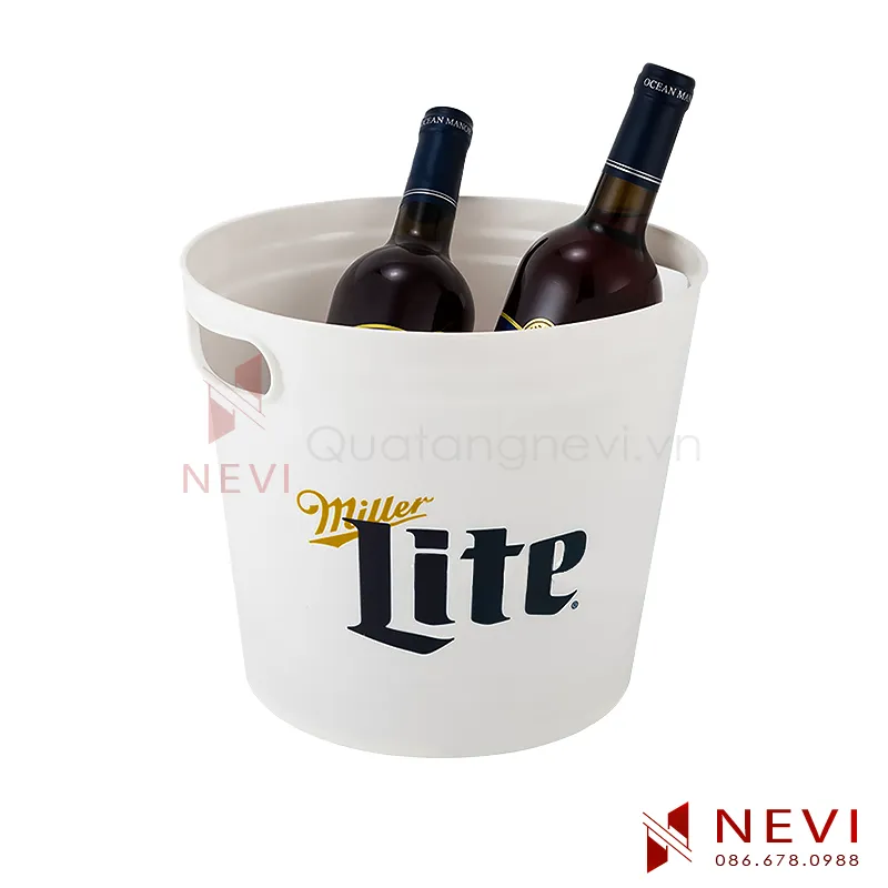 xô đá nhựa tròn 2 quai ướp lạnh rượu vang nevi