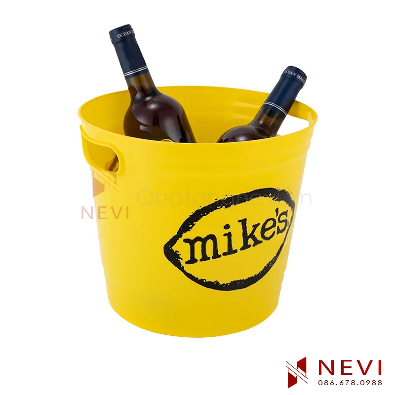 xô đá nhựa tròn 2 quai ướp lạnh rượu bia nevi